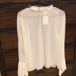 White Blouse with Keyhole back.